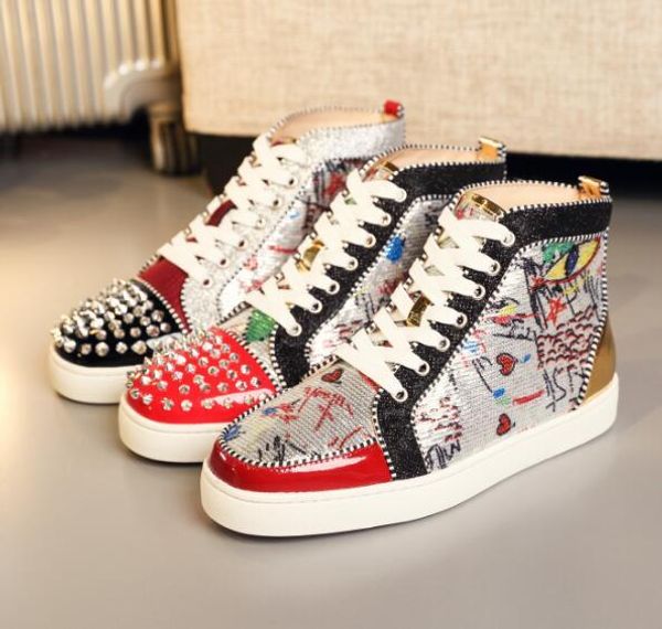 luxury designer red bottom sneakers women men shoes luxury print silver pik pik no limit rare studs and rhinestones graffiti sneaker, Black
luxury designer red bottom sneakers women men shoes luxury print silver pik pik no limit rare studs and rhinestones graffiti sneaker, Black