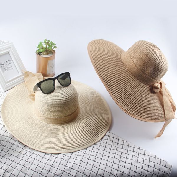 2019 new seaside big brim solid color beach butterfly straw hat bowknot women's korean fashion straw hat, Blue;gray
2019 new seaside big brim solid color beach butterfly straw hat bowknot women's korean fashion straw hat, Blue;gray