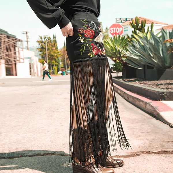 summer women spring autumn ladies novelty personality slim embroidery long tassel black package hip skirt
summer women spring autumn ladies novelty personality slim embroidery long tassel black package hip skirt