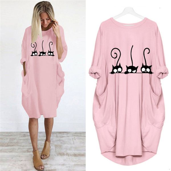2019 dress cute cat printing pocket loose dress vintage fall maxi clothes woman casual dresses party women dresses plus size new, Gray
2019 dress cute cat printing pocket loose dress vintage fall maxi clothes woman casual dresses party women dresses plus size new, Gray