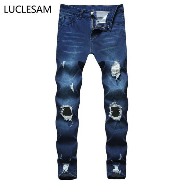 destroyed hole jeans for men fashion stretch streetwear trousers male denim pants slim fit ripped mens pencil pants vintage jean, Blue
destroyed hole jeans for men fashion stretch streetwear trousers male denim pants slim fit ripped mens pencil pants vintage jean, Blue
