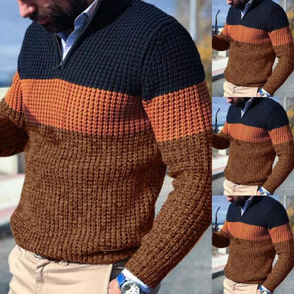 autumn and winter men's casual knitted zipper stitching sweater sweatercoats male casual warm slim fit clothing pullovers, White;black
autumn and winter men's casual knitted zipper stitching sweater sweatercoats male casual warm slim fit clothing pullovers, White;black