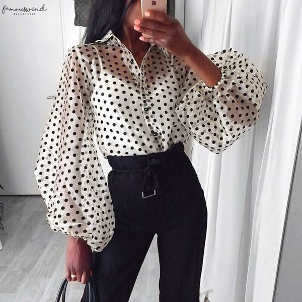 2020 fashion dots blouse women sheer polka dot organza blouse perspective puff sleeve blusas women shirts, White
2020 fashion dots blouse women sheer polka dot organza blouse perspective puff sleeve blusas women shirts, White