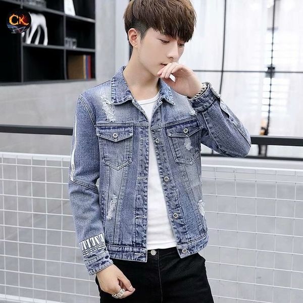 19 autumn new men's korean style fashion slim jacket coat fit clothes denim jacket men's casual handsome coat, Black;brown
19 autumn new men's korean style fashion slim jacket coat fit clothes denim jacket men's casual handsome coat, Black;brown