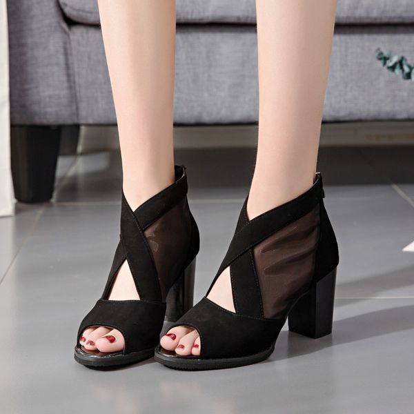 sandals 2021 summer women high heel shoes mesh breathable pomps zip pointed toe wedding party zapatillas mujer square, Black
sandals 2021 summer women high heel shoes mesh breathable pomps zip pointed toe wedding party zapatillas mujer square, Black