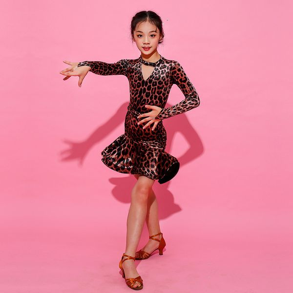 latin dance dress for children leopard print dance dress for children spring and autumn training wear latin, Black;red
latin dance dress for children leopard print dance dress for children spring and autumn training wear latin, Black;red