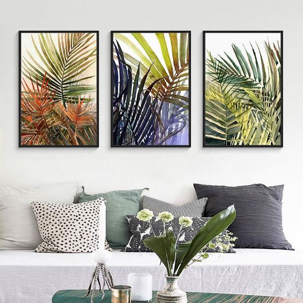 green red blue palm leaves tropical plant canvas painting nordic style wall art picture poster and print for living room home de
green red blue palm leaves tropical plant canvas painting nordic style wall art picture poster and print for living room home de