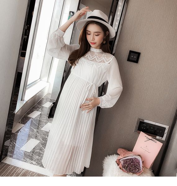explosion models fashion maternity clothes fashion new tide mom loose long-sleeve pleated stitching lace chiffon dress, White
explosion models fashion maternity clothes fashion new tide mom loose long-sleeve pleated stitching lace chiffon dress, White