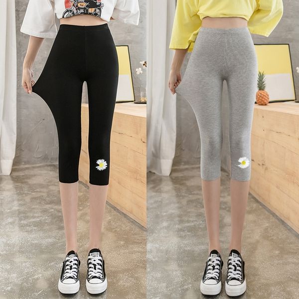 new daisy leggings women's outer wear thin season thread slim tight tight pants ming vertical stripes slim capri pants, Black 
new daisy leggings women's outer wear thin season thread slim tight tight pants ming vertical stripes slim capri pants, Black