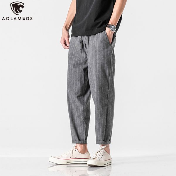 men's pants aolamegs striped men casual japanese vintage harajuku solid all-match trouser loose fashion radish ankle-length pant, Black
men's pants aolamegs striped men casual japanese vintage harajuku solid all-match trouser loose fashion radish ankle-length pant, Black