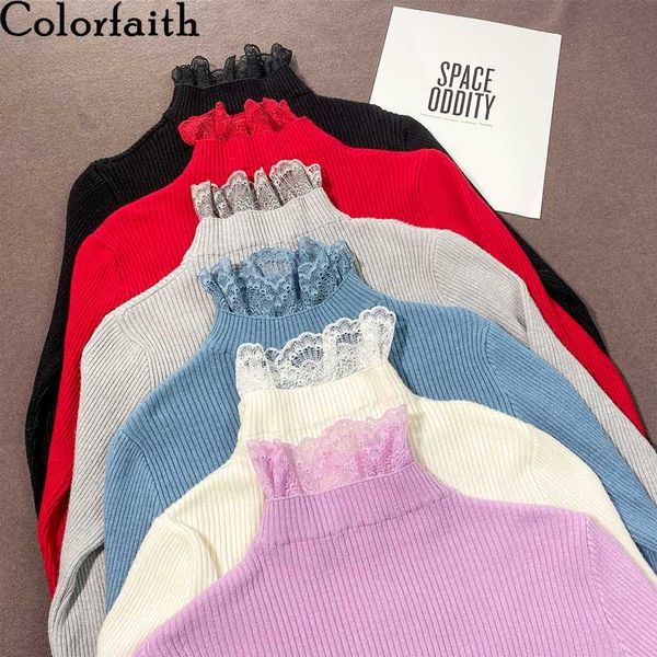 colorfaith new 2020 women's autumn winter lace turtleneck bottoming knitwear warm pullover minimalist elegant jumpers sw1054, White;black
colorfaith new 2020 women's autumn winter lace turtleneck bottoming knitwear warm pullover minimalist elegant jumpers sw1054, White;black