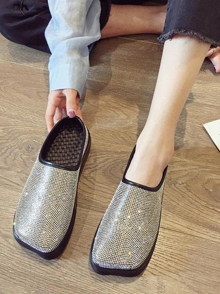 square head single shoes female 2020 new thick bottom rhinestone slippers non-slip mules, Black
square head single shoes female 2020 new thick bottom rhinestone slippers non-slip mules, Black