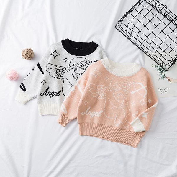 children's 2019 angel jacquard pattern children's back pullover sweater jacquard sweater wings knitted pullover, Blue
children's 2019 angel jacquard pattern children's back pullover sweater jacquard sweater wings knitted pullover, Blue