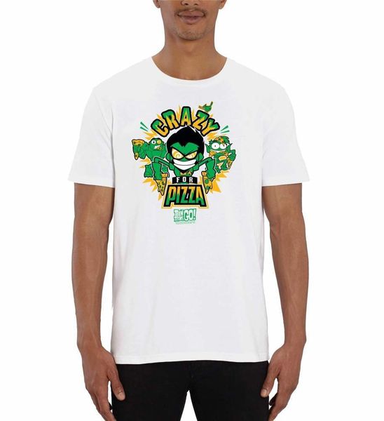 Teen Titans crazy for pizza Mens T shirt
Teen Titans crazy for pizza Mens T shirt