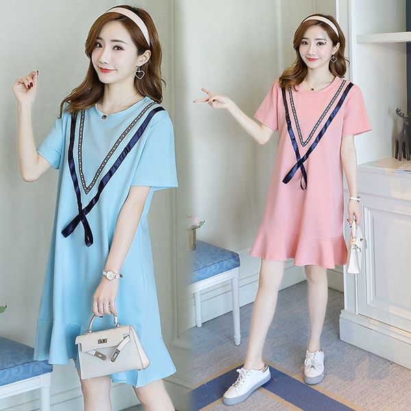 9020# maternity clothes summer short sleeve easy matching o neck stylish dress for pregnant women pregnancy clothes, White
9020# maternity clothes summer short sleeve easy matching o neck stylish dress for pregnant women pregnancy clothes, White