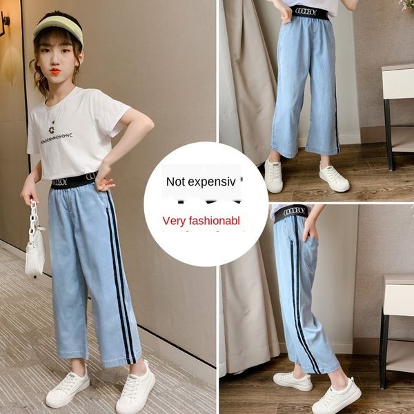 children's and wide leg pants wear girl tencel jeans wide leg pants 2020 fashion girl ribbon waist letter jeans, Blue
children's and wide leg pants wear girl tencel jeans wide leg pants 2020 fashion girl ribbon waist letter jeans, Blue