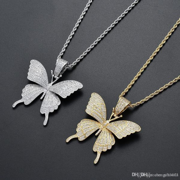 iced out animal butterfly necklace pendant with tennis chain gold silver cubic zircon men women hip hop rock jewelry
iced out animal butterfly necklace pendant with tennis chain gold silver cubic zircon men women hip hop rock jewelry