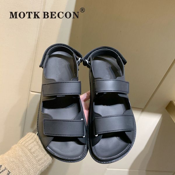 motk becon designer pvc buckle female sandals 2020 flat women sandals woman ladies flat dad shoes zapatos, Black
motk becon designer pvc buckle female sandals 2020 flat women sandals woman ladies flat dad shoes zapatos, Black