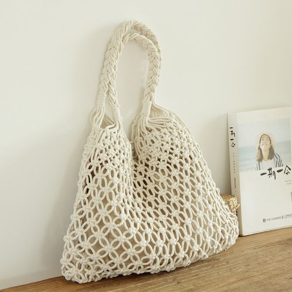 chic summer hollow woven bag cotton mesh rope weaving basket composite bag reticulate hollow net shoulder holiday bags
chic summer hollow woven bag cotton mesh rope weaving basket composite bag reticulate hollow net shoulder holiday bags
