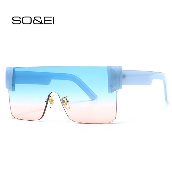 so&ei fashion oversized one piece windproof women sunglasses brand designer vintage rimless men goggle shades female sun glasses, White;black
so&ei fashion oversized one piece windproof women sunglasses brand designer vintage rimless men goggle shades female sun glasses, White;black