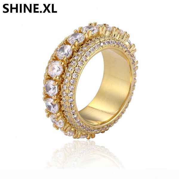 18k gold micro асфальтовая 3 ряды циркон spinner finger кольца золото серебро покрыло мужчины шарм bling ювелирные изделия, Silver
18k gold micro асфальтовая 3 ряды циркон spinner finger кольца золото серебро покрыло мужчины шарм bling ювелирные изделия, Silver