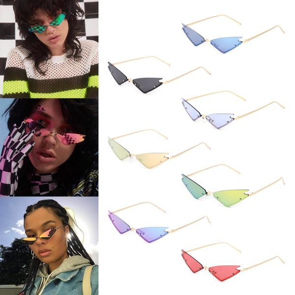 2020 cat eye sunglasses vintage fashion rimless triangle uv400 brand designer, White;black
2020 cat eye sunglasses vintage fashion rimless triangle uv400 brand designer, White;black