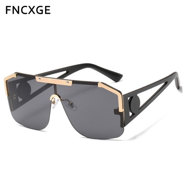 sunglasses 2021 women men fashion oversized rimless sun glasses female rivet brown pink uv400 eyewear 2099, White;black
sunglasses 2021 women men fashion oversized rimless sun glasses female rivet brown pink uv400 eyewear 2099, White;black