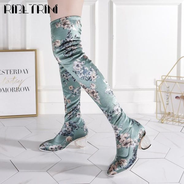 ribetrini girl high heels round toe clear heel shoes flower round toe knee high women boots spring brand boots, Black
ribetrini girl high heels round toe clear heel shoes flower round toe knee high women boots spring brand boots, Black