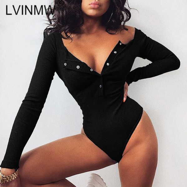 women's jumpsuits & rompers lvinmw long sleeve with buttons slash neck bodysuits 2021 autumn women bodycon slim skinny fashion solid bo, Black;white
women's jumpsuits & rompers lvinmw long sleeve with buttons slash neck bodysuits 2021 autumn women bodycon slim skinny fashion solid bo, Black;white