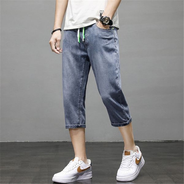 new 2-colors drawstring men's calf-length pants jeans fashion summer blue slim pencil pants casual male denim trousers plus size
new 2-colors drawstring men's calf-length pants jeans fashion summer blue slim pencil pants casual male denim trousers plus size