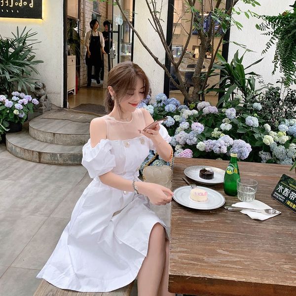 2020 new summer western style a- line white mesh stitching women's waist slimming off-shoulder a- line dress short dress, Black;gray
2020 new summer western style a- line white mesh stitching women's waist slimming off-shoulder a- line dress short dress, Black;gray