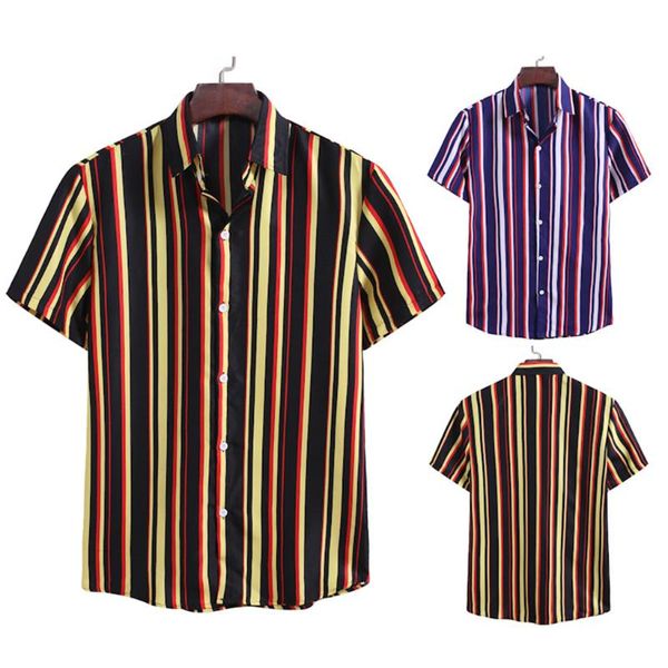 2020 shirts men's summer fashion striped printed short-sleeved shirt comfortable camisas beach korean clothes summer blouse, White;black
2020 shirts men's summer fashion striped printed short-sleeved shirt comfortable camisas beach korean clothes summer blouse, White;black