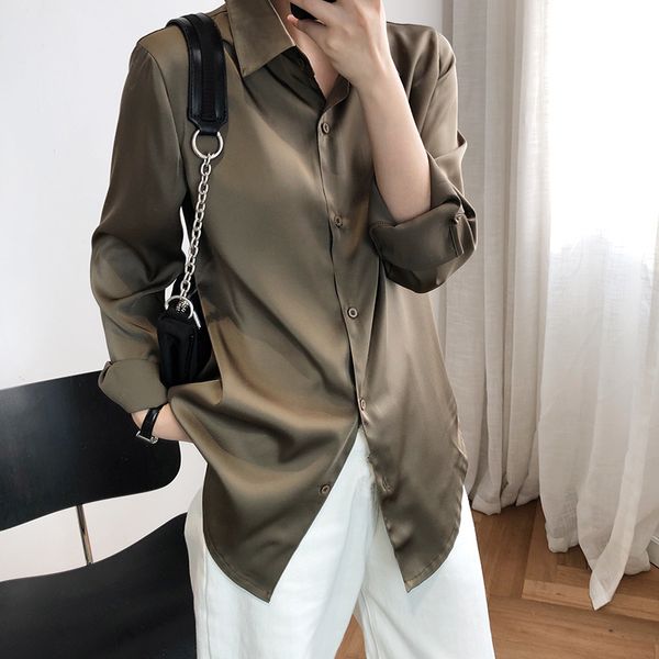 cinessd 2020 autumn fashion lapel satin blouse casual long sleeve button women's slim blouses office lady shirt elegant t, White
cinessd 2020 autumn fashion lapel satin blouse casual long sleeve button women's slim blouses office lady shirt elegant t, White