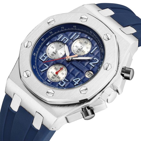 2020 men fashion watch class design watch all dial work chronograph quartz movement rubber strap male sport wristwatch watches, Slivery;brown
2020 men fashion watch class design watch all dial work chronograph quartz movement rubber strap male sport wristwatch watches, Slivery;brown