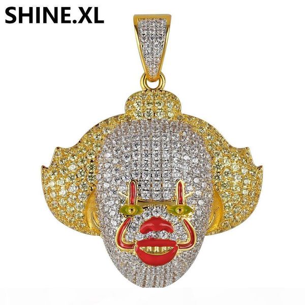 18k gold iced out halloween clown pendant necklace micro paved cubic zircon men hip hop jewelry, Silver
18k gold iced out halloween clown pendant necklace micro paved cubic zircon men hip hop jewelry, Silver