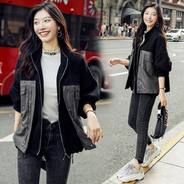 simple fashion trend short jacket loose 2020 new spring autumn long sleeve elegant temperament women jacket w26, Black;brown
simple fashion trend short jacket loose 2020 new spring autumn long sleeve elegant temperament women jacket w26, Black;brown