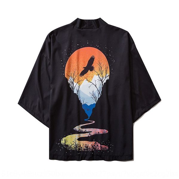 2020 new men's and women's printed oil painting cloak oil painting kimono personalized creative kimono cloak robe, Tan;black
2020 new men's and women's printed oil painting cloak oil painting kimono personalized creative kimono cloak robe, Tan;black