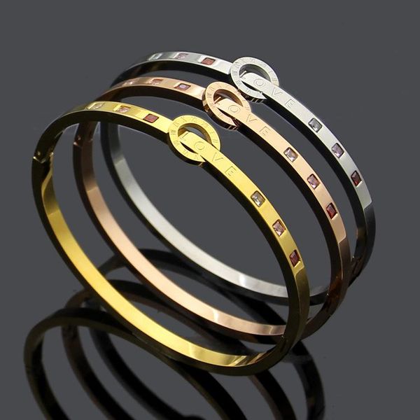 2020 designer korean version titanium steel bracelet roman digital ring love color diamond bracelet ladies' bracelet, Black
2020 designer korean version titanium steel bracelet roman digital ring love color diamond bracelet ladies' bracelet, Black