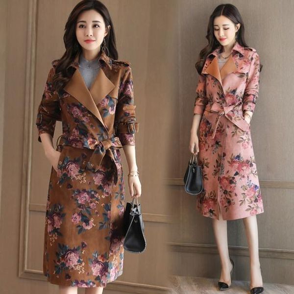 women windbreak 2020 printing autumn spring trench coat women long female wind breaker outerwear plus size dc204, Tan;black
women windbreak 2020 printing autumn spring trench coat women long female wind breaker outerwear plus size dc204, Tan;black