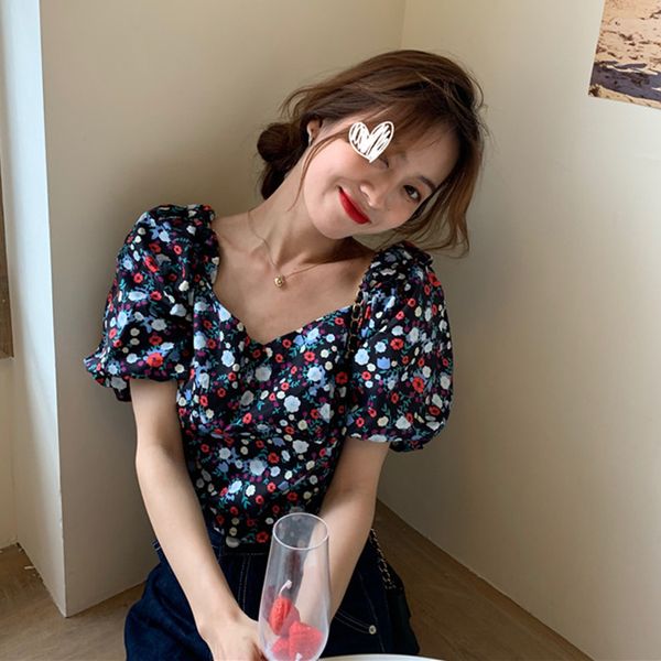 new women's clothing puff sleeve fashion brand vintage blouses floral shirts korean style summer ladies square collar hot, White
new women's clothing puff sleeve fashion brand vintage blouses floral shirts korean style summer ladies square collar hot, White