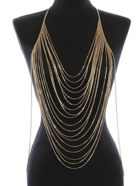 body jewelry fashion gold color body belly waist chain harness necklace womens bikini multilayer body chain necklaces t200508, Silver
body jewelry fashion gold color body belly waist chain harness necklace womens bikini multilayer body chain necklaces t200508, Silver