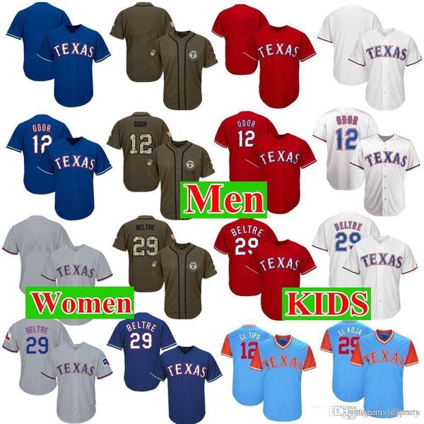 men womens youth texas jerseys 12 odor 29 beltre baseball jersey white gray grey red blue green salute to service players weekend all-star, Blue;black
men womens youth texas jerseys 12 odor 29 beltre baseball jersey white gray grey red blue green salute to service players weekend all-star, Blue;black