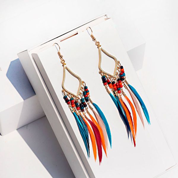 women's geometric long tassel dangle earrings for women hippie bohemian boho jewelry colorful feather earrings brincos bijoux, Silver
women's geometric long tassel dangle earrings for women hippie bohemian boho jewelry colorful feather earrings brincos bijoux, Silver
