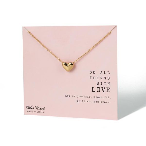 wish card romantic tiny heart pendant necklace for women gold color make a wish statement necklace fashion jewelry gift cn293, Silver
wish card romantic tiny heart pendant necklace for women gold color make a wish statement necklace fashion jewelry gift cn293, Silver