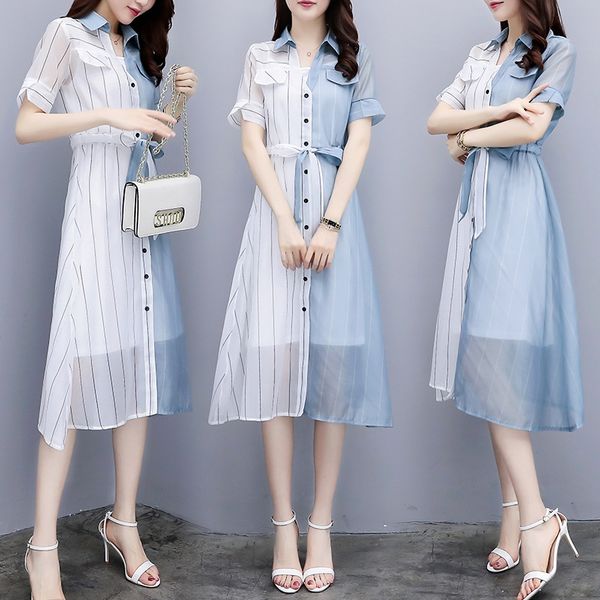 odvoy professional shirt fashion dress women's spring and summer slim mid-length elegant striped stitching two-piece fashionable shirt, Black;gray
odvoy professional shirt fashion dress women's spring and summer slim mid-length elegant striped stitching two-piece fashionable shirt, Black;gray