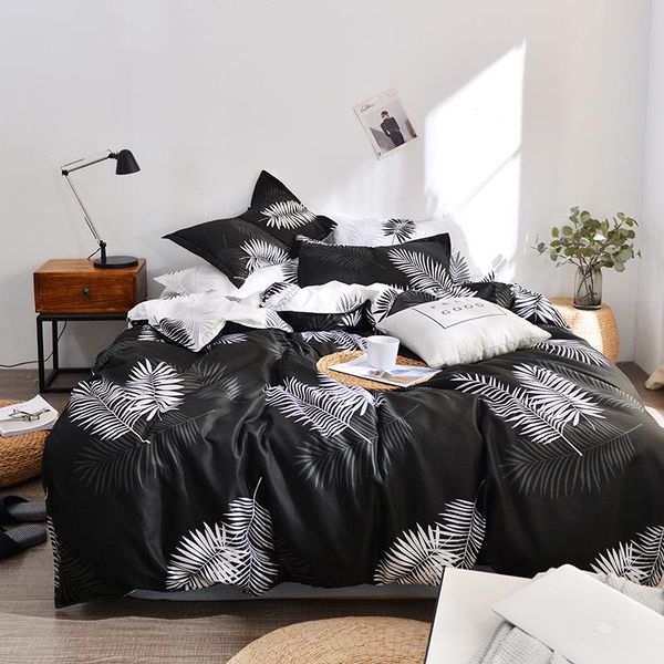 bedding set double bed cover flat sheet pillowcase black and white color plant size bed linen sets single beddings king
bedding set double bed cover flat sheet pillowcase black and white color plant size bed linen sets single beddings king