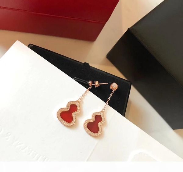fashion gourd earrings personality red jade tassel earrings hand surface earrings, Golden;silver
fashion gourd earrings personality red jade tassel earrings hand surface earrings, Golden;silver