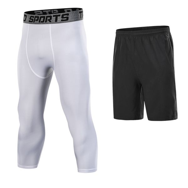 men 3/4 running leggings tights compression base layer pants workout sport clothing soccer fitness gym basketball legging shorts, Black;blue
men 3/4 running leggings tights compression base layer pants workout sport clothing soccer fitness gym basketball legging shorts, Black;blue
