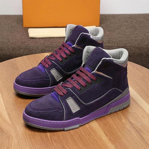 trainer sneaker mid -men 's shoes autumn and winter fashion footwears lace -up plus size men shoes scarpe da uomo di, Black