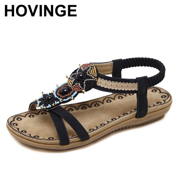 hovinge new national women's shoes bohemian national style sandal beaded popular comfortable wild ladies sandals, Black
hovinge new national women's shoes bohemian national style sandal beaded popular comfortable wild ladies sandals, Black